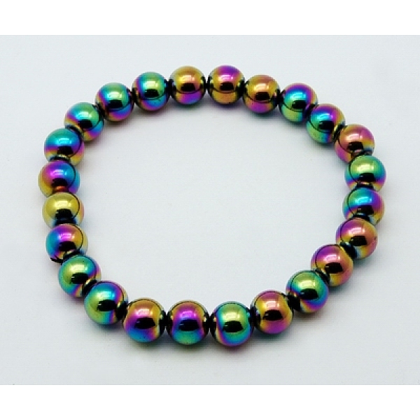 PandaHall Round Synthetic Magnetic Hematite Stretch Beaded Bracelets, Colorful, 50mm, Bead: 8mm Magnetic Hematite
PandaHall Round Synthetic Magnetic Hematite Stretch Beaded Bracelets, Colorful, 50mm, Bead: 8mm Magnetic Hematite