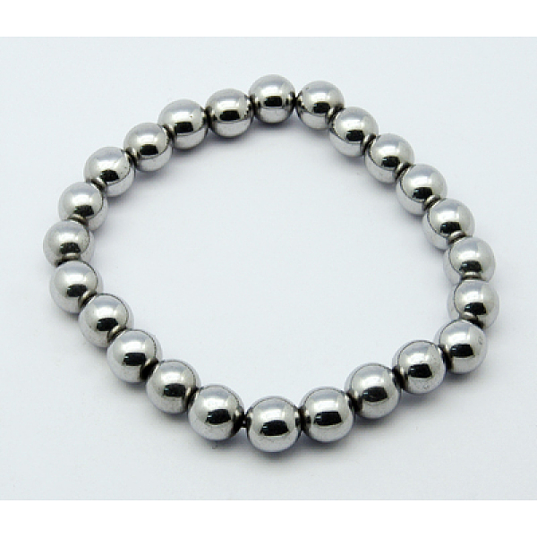 PandaHall Round Synthetic Magnetic Hematite Stretch Beaded Bracelets, Silver, 50mm, Bead: 8mm Magnetic Hematite Silver
PandaHall Round Synthetic Magnetic Hematite Stretch Beaded Bracelets, Silver, 50mm, Bead: 8mm Magnetic Hematite Silver