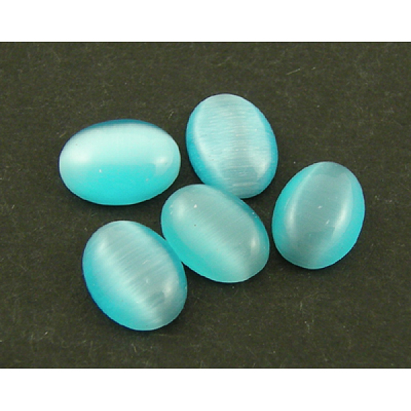 PandaHall Cat Eye Cabochons, Oval, Deep Sky Blue , about 6mm wide, 8mm long, 3mm thick Glass Oval Blue
PandaHall Cat Eye Cabochons, Oval, Deep Sky Blue , about 6mm wide, 8mm long, 3mm thick Glass Oval Blue