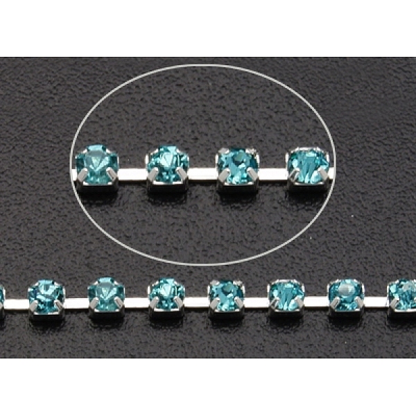PandaHall Brass Grade A Rhinestone Cup Chain Strass Chains, with Cyan Rhinestone, Silver Color Plated, 2.5mm Brass+Rhinestone Green
PandaHall Brass Grade A Rhinestone Cup Chain Strass Chains, with Cyan Rhinestone, Silver Color Plated, 2.5mm Brass+Rhinestone Green