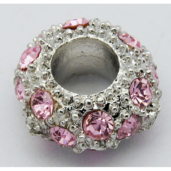 PandaHall Alloy Rhinestone European Beads, Large Hole Beads, Rondelle, Platinum Metal Color, Rose, 11x6mm, Hole: 5mm Alloy+Rhinestone..., Pink
PandaHall Alloy Rhinestone European Beads, Large Hole Beads, Rondelle, Platinum Metal Color, Rose, 11x6mm, Hole: 5mm Alloy+Rhinestone..., Pink