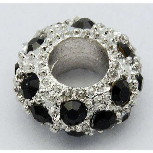 PandaHall Alloy Rhinestone European Beads, Large Hole Beads, Rondelle, Platinum Metal Color, Jet, 11x6mm, Hole: 5mm Alloy+Rhinestone..., Black
PandaHall Alloy Rhinestone European Beads, Large Hole Beads, Rondelle, Platinum Metal Color, Jet, 11x6mm, Hole: 5mm Alloy+Rhinestone..., Black
