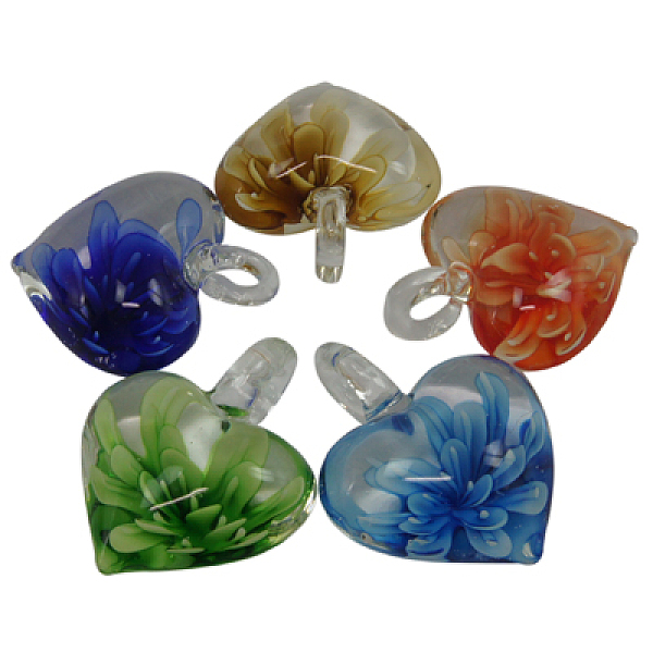 PandaHall Handmade Lampwork Pendants, Heart, Mixed Color, about 33mm wide, 40mm long, 16~18mm thick, hole: 6mm Lampwork Heart Multicolor
PandaHall Handmade Lampwork Pendants, Heart, Mixed Color, about 33mm wide, 40mm long, 16~18mm thick, hole: 6mm Lampwork Heart Multicolor
