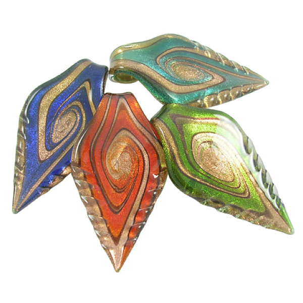 PandaHall Handmade Gold Sand Lampwork Large Pendants, Mixed Color, Leaf, about 36mm wide, 68mm long, hole: 8mm Lampwork Leaf Multicolor
PandaHall Handmade Gold Sand Lampwork Large Pendants, Mixed Color, Leaf, about 36mm wide, 68mm long, hole: 8mm Lampwork Leaf Multicolor