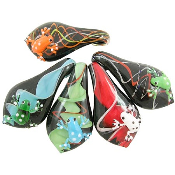 PandaHall Handmade Lampwork Large Pendants, Leaf, Mixed Color, 31mm wide, 62mm long, hole: 7mm Lampwork Leaf Multicolor
PandaHall Handmade Lampwork Large Pendants, Leaf, Mixed Color, 31mm wide, 62mm long, hole: 7mm Lampwork Leaf Multicolor