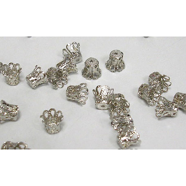 PandaHall Multi-Petal Filigree Iron Bead Caps, Platinum, 6.5x8.5mm, Hole: 2mm Iron
PandaHall Multi-Petal Filigree Iron Bead Caps, Platinum, 6.5x8.5mm, Hole: 2mm Iron