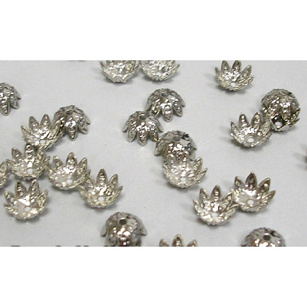 PandaHall Iron Fancy Bead Caps, Flower, Platinum, about 9.5mm in diameter, hole: 1.2mm Iron
PandaHall Iron Fancy Bead Caps, Flower, Platinum, about 9.5mm in diameter, hole: 1.2mm Iron