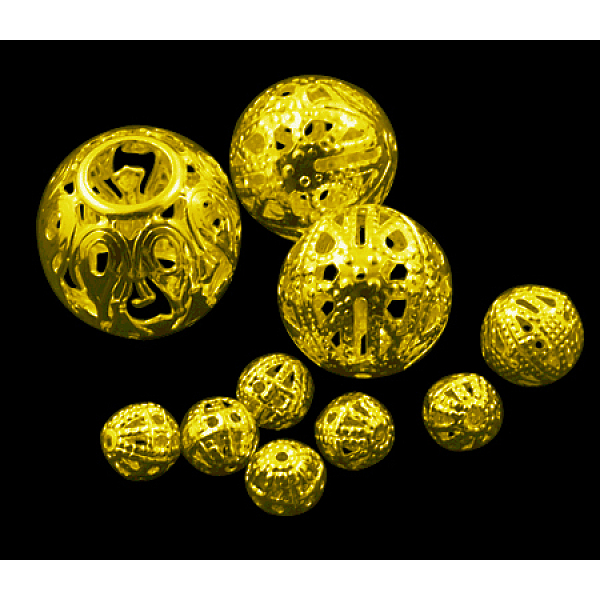 PandaHall Iron Filigree Beads, Nickel Free, Round, Golden Color, Size: about 6~16mm in diameter, 6~15mm thick, hole: 1~6mm, about 200g/bag...
PandaHall Iron Filigree Beads, Nickel Free, Round, Golden Color, Size: about 6~16mm in diameter, 6~15mm thick, hole: 1~6mm, about 200g/bag...