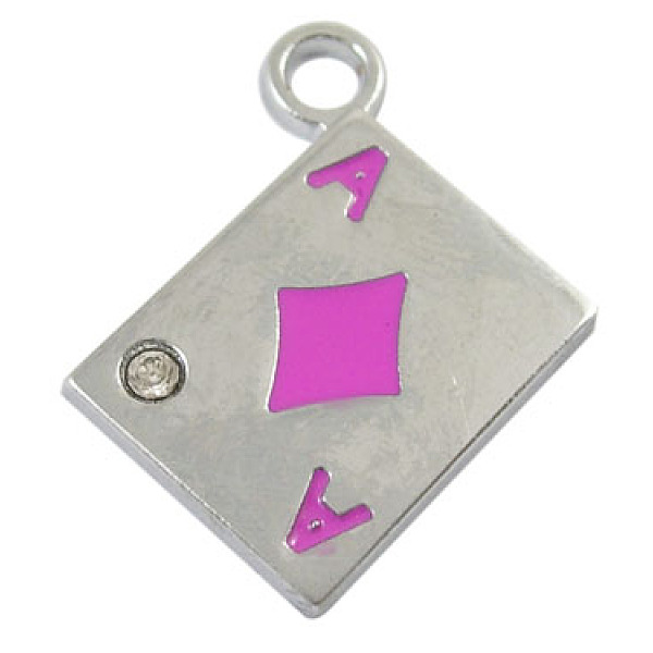 PandaHall Alloy Enamel Pendants, Cadmium Free & Lead Free, with Rhinestone, Playing Card, Platinum, Pink, 21mm long, 19mm wide, 2.5mm thick...
PandaHall Alloy Enamel Pendants, Cadmium Free & Lead Free, with Rhinestone, Playing Card, Platinum, Pink, 21mm long, 19mm wide, 2.5mm thick...