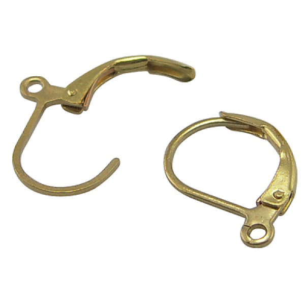 PandaHall Brass Leverback Earring Findings, with Loop, Unplated, Nickel Free, Size: about 10mm wide, 15mm long, hole: 1mm Brass
PandaHall Brass Leverback Earring Findings, with Loop, Unplated, Nickel Free, Size: about 10mm wide, 15mm long, hole: 1mm Brass