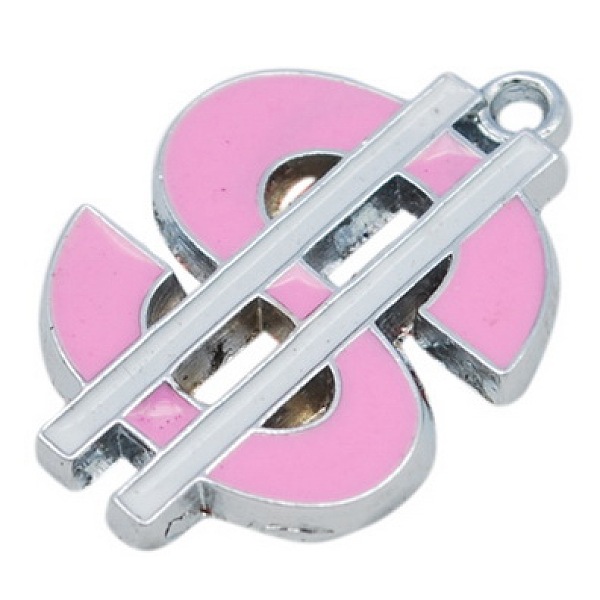 PandaHall Alloy Enamel Pendants, Lead Free and Cadmium Free, Currency Symbol, Platinum Color, Pink, 25x18x2mm, Hole: 2mm Alloy+Enamel Others...
PandaHall Alloy Enamel Pendants, Lead Free and Cadmium Free, Currency Symbol, Platinum Color, Pink, 25x18x2mm, Hole: 2mm Alloy+Enamel Others...