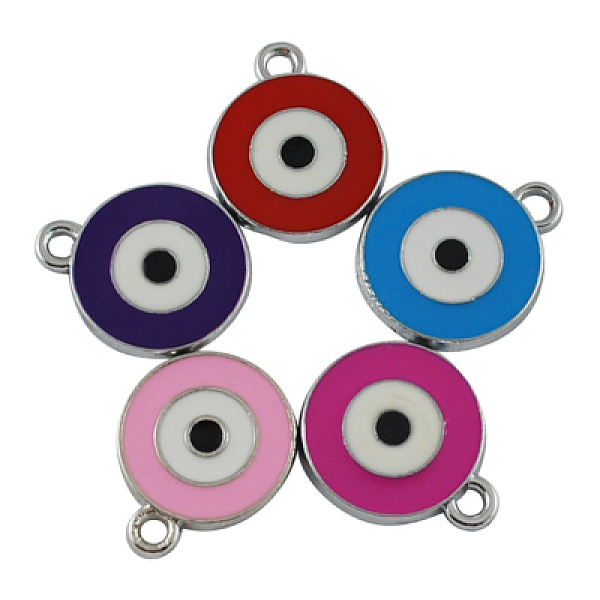 PandaHall Zinc Alloy Enamel Pendants, Lead Free and Cadmium Free, Flat Round with Evil Eye, Platinum Metal Color, Mixed Color, 21x16x2mm..., Multicolor
PandaHall Zinc Alloy Enamel Pendants, Lead Free and Cadmium Free, Flat Round with Evil Eye, Platinum Metal Color, Mixed Color, 21x16x2mm..., Multicolor