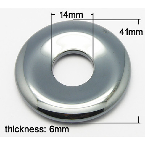 PandaHall Non-magnetic Synthetic Hematite Pendant, Grade A, Donut/Pi Disc, Black, Donut Width: 13.5mm, 41x6mm, Hole: 14mm Non-magnetic...
PandaHall Non-magnetic Synthetic Hematite Pendant, Grade A, Donut/Pi Disc, Black, Donut Width: 13.5mm, 41x6mm, Hole: 14mm Non-magnetic...