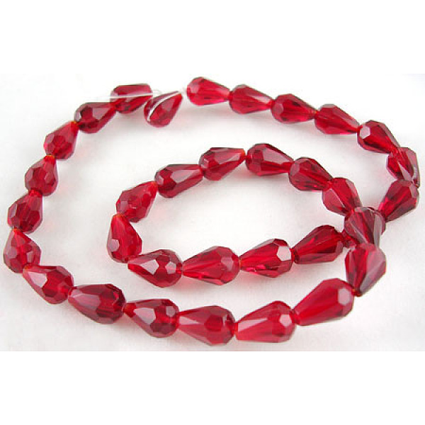 PandaHall Glass Beads Strands, Crystal Suncatcher, Faceted, teardrop, Dark Red, about 7mm wide, 11mm long, hole: about 1mm, about...
PandaHall Glass Beads Strands, Crystal Suncatcher, Faceted, teardrop, Dark Red, about 7mm wide, 11mm long, hole: about 1mm, about...