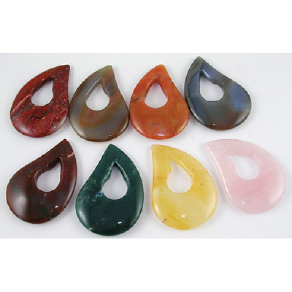 PandaHall Natural Gemstone Pendants, teardrop, Assorted, about 34~35mm wide, 50~51mm long, 6~7mm thick, hole: 13mm wide, 20mm long Mixed..., Multicolor
PandaHall Natural Gemstone Pendants, teardrop, Assorted, about 34~35mm wide, 50~51mm long, 6~7mm thick, hole: 13mm wide, 20mm long Mixed..., Multicolor