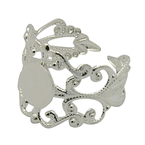 PandaHall Brass Filigree Ring Shanks, Adjustable Ring Base Findings, Lead Free, Silver Metal Color, Size: Ring: about 17mm inner diameter...
PandaHall Brass Filigree Ring Shanks, Adjustable Ring Base Findings, Lead Free, Silver Metal Color, Size: Ring: about 17mm inner diameter...