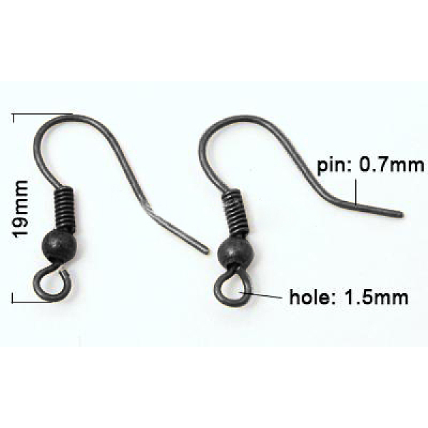 PandaHall Brass Earring Hooks, French Hooks with Coil and Ball and Horizontal Loop, Gunmetal, 18mm Brass
PandaHall Brass Earring Hooks, French Hooks with Coil and Ball and Horizontal Loop, Gunmetal, 18mm Brass