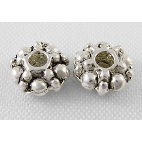 PandaHall Tibetan Style Spacer Beads, Lead Free & Nickel Free & Cadmium Free, Antique Silver, 6x3mm, Hole: 1.5mm Alloy Flower
PandaHall Tibetan Style Spacer Beads, Lead Free & Nickel Free & Cadmium Free, Antique Silver, 6x3mm, Hole: 1.5mm Alloy Flower