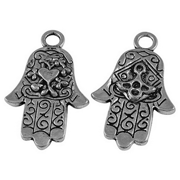 PandaHall Tibetan Style Alloy Pendants, Lead Free and Cadmium Free, Hamsa Hand, Antique Silver, 40x24x3mm, Hole: 4mm Alloy Palm
PandaHall Tibetan Style Alloy Pendants, Lead Free and Cadmium Free, Hamsa Hand, Antique Silver, 40x24x3mm, Hole: 4mm Alloy Palm