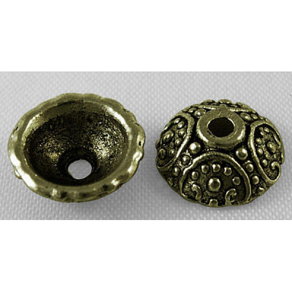 PandaHall Tibetan Style Alloy Caps, Cadmium Free & Lead Free, Antique Bronze, 10x4mm, Hole: 1.5mm Alloy
PandaHall Tibetan Style Alloy Caps, Cadmium Free & Lead Free, Antique Bronze, 10x4mm, Hole: 1.5mm Alloy