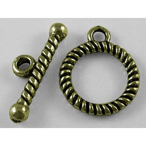 PandaHall Tibetan Style Toggle Clasps, Lead Free & Cadmium Free, Antique Bronze, Ring: 13x16 mm, Bar: 6x18mm, hole: 2mm. Alloy Ring
PandaHall Tibetan Style Toggle Clasps, Lead Free & Cadmium Free, Antique Bronze, Ring: 13x16 mm, Bar: 6x18mm, hole: 2mm. Alloy Ring