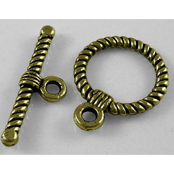 PandaHall ibetan Style Alloy Toggle Clasps, Lead Free and Cadmium Free, Antique Bronze, 22.5x18mm, Hole: 2mm Alloy Ring
PandaHall ibetan Style Alloy Toggle Clasps, Lead Free and Cadmium Free, Antique Bronze, 22.5x18mm, Hole: 2mm Alloy Ring