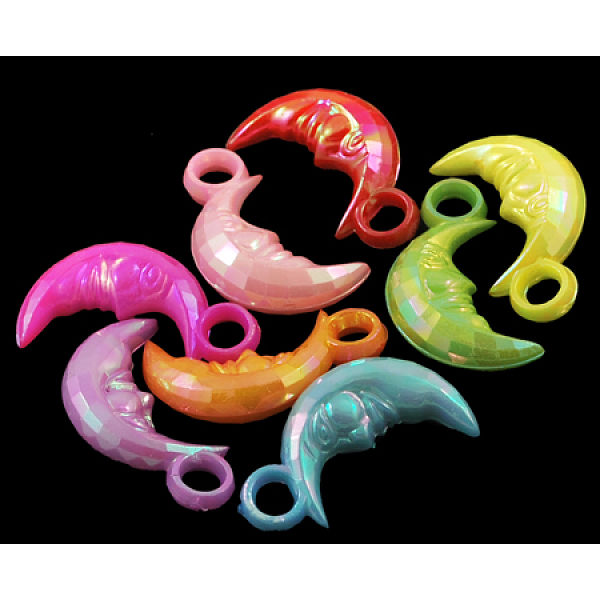 PandaHall Plating Acrylic Pendants, AB Color, Mixed Color, Moon, about 21mm long, 11mm wide, 5mm thick, hole: 3mm, about 1170pcs/500g..., Multicolor
PandaHall Plating Acrylic Pendants, AB Color, Mixed Color, Moon, about 21mm long, 11mm wide, 5mm thick, hole: 3mm, about 1170pcs/500g..., Multicolor