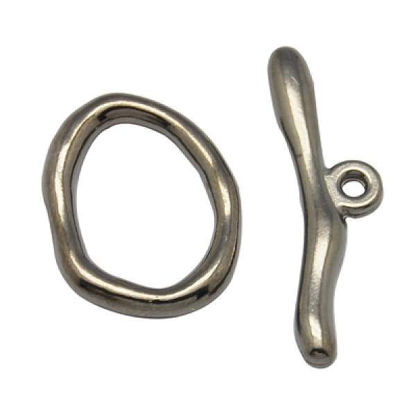 PandaHall Alloy Toggle Clasps, Cadmium Free & Nickel Free & Lead Free, Gunmetal, Size: Oval: about 16mm wide, 21mm long, 3mm thick, Bar...
PandaHall Alloy Toggle Clasps, Cadmium Free & Nickel Free & Lead Free, Gunmetal, Size: Oval: about 16mm wide, 21mm long, 3mm thick, Bar...