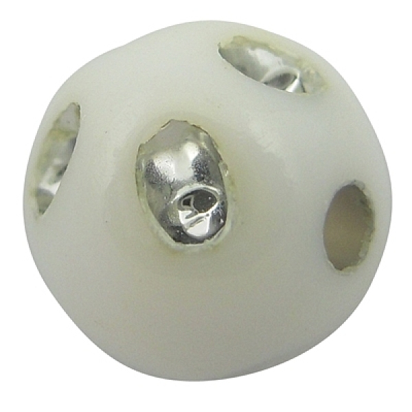 PandaHall Opaque Acrylic Beads, Metal Enlaced, Round, White, 8mm, Hole: 2mm, about 2300pcs/500g Acrylic Round White
PandaHall Opaque Acrylic Beads, Metal Enlaced, Round, White, 8mm, Hole: 2mm, about 2300pcs/500g Acrylic Round White