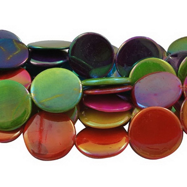 PandaHall Handmade Natural Shell Beads Strands, Spray Painted, AB Color, Mixed Color, Flat Round, about 20mm in diameter, 4mm thick, hole..., Multicolor
PandaHall Handmade Natural Shell Beads Strands, Spray Painted, AB Color, Mixed Color, Flat Round, about 20mm in diameter, 4mm thick, hole..., Multicolor