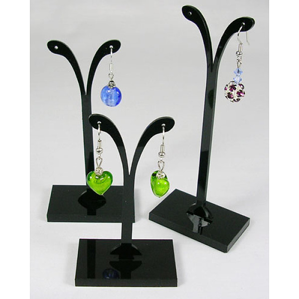 PandaHall Plastic Earring Display Stand, Jewelry Display Rack, Jewelry Tree Stand, 3cm wide, 5cm long, 7.9~12cm high Plastic Black
PandaHall Plastic Earring Display Stand, Jewelry Display Rack, Jewelry Tree Stand, 3cm wide, 5cm long, 7.9~12cm high Plastic Black