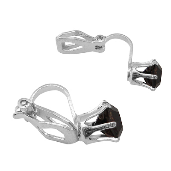 PandaHall Brass Clip on Earrings, with Black Rhinestone, Silver Color Plated, about 8.5mm wide, 18mm long Rhinestone
PandaHall Brass Clip on Earrings, with Black Rhinestone, Silver Color Plated, about 8.5mm wide, 18mm long Rhinestone