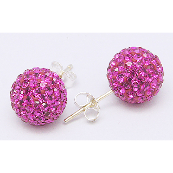 PandaHall 925 Sterling Silver Austrian Crystal Rhinestone Ear Stud, Round, 502_Fuchsia, 20x10x1mm Sterling Silver+Austrian Crystal Pink
PandaHall 925 Sterling Silver Austrian Crystal Rhinestone Ear Stud, Round, 502_Fuchsia, 20x10x1mm Sterling Silver+Austrian Crystal Pink