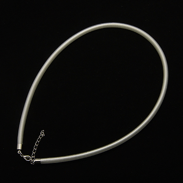 PandaHall Silk Necklace Cord, with Brass Lobster Claw Clasp and Extended Chain, Platinum, White, 18 inch Silk White
PandaHall Silk Necklace Cord, with Brass Lobster Claw Clasp and Extended Chain, Platinum, White, 18 inch Silk White