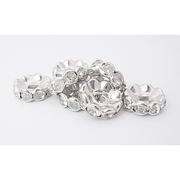 PandaHall Brass Rhinestone Spacer Beads, Grade A, Waves Edge, Rondelle, Platinum Color, Clear, Size: about 10mm in diameter, 4mm thick, hole...
PandaHall Brass Rhinestone Spacer Beads, Grade A, Waves Edge, Rondelle, Platinum Color, Clear, Size: about 10mm in diameter, 4mm thick, hole...