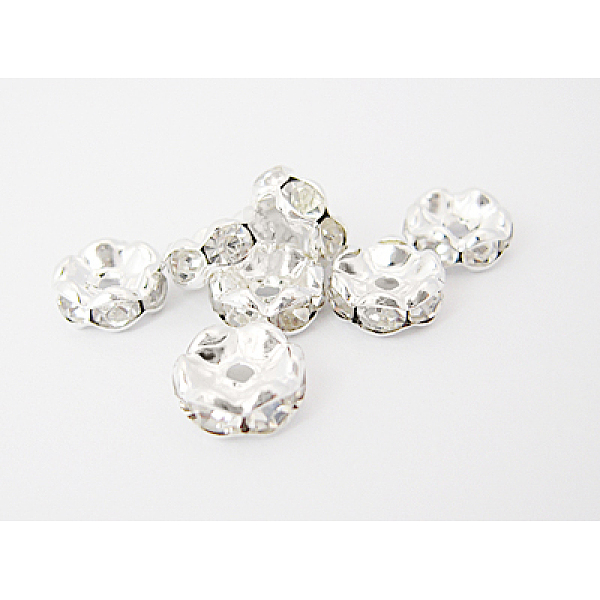 PandaHall Brass Rhinestone Spacer Beads, Grade A, Waves Edge, Rondelle, Silver Color Plated, Clear, Size: about 7mm in diameter, 3.5mm thick...
PandaHall Brass Rhinestone Spacer Beads, Grade A, Waves Edge, Rondelle, Silver Color Plated, Clear, Size: about 7mm in diameter, 3.5mm thick...