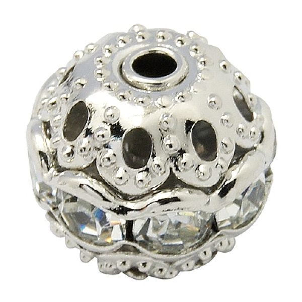PandaHall Brass Rhinestone Beads, Grade A, Platinum Metal Color, Round, Crystal, 10mm in diameter, Hole: 1.2mm Brass+Rhinestone Round Clear
PandaHall Brass Rhinestone Beads, Grade A, Platinum Metal Color, Round, Crystal, 10mm in diameter, Hole: 1.2mm Brass+Rhinestone Round Clear