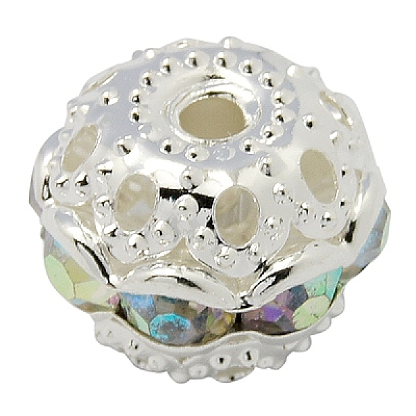 PandaHall Brass Rhinestone Beads, Grade A, Silver Color Plated, Round, Crystal AB, 6mm, Hole: 1mm Brass+Rhinestone Round Clear
PandaHall Brass Rhinestone Beads, Grade A, Silver Color Plated, Round, Crystal AB, 6mm, Hole: 1mm Brass+Rhinestone Round Clear