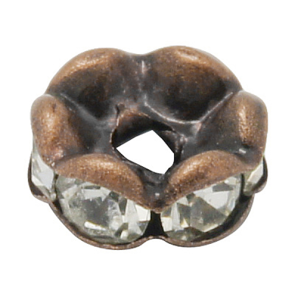 PandaHall Brass Rhinestone Spacer Beads, Grade AAA, Wavy Edge, Nickel Free, Red Copper Metal Color, Rondelle, Crystal, 4x2mm, Hole: 1mm..., Clear
PandaHall Brass Rhinestone Spacer Beads, Grade AAA, Wavy Edge, Nickel Free, Red Copper Metal Color, Rondelle, Crystal, 4x2mm, Hole: 1mm..., Clear