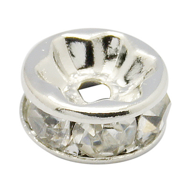 PandaHall Brass Rhinestone Spacer Beads, Grade A, Straight Flange, Silver Color Plated, Rondelle, Crystal, 12x4mm, Hole: 2.5mm..., Clear
PandaHall Brass Rhinestone Spacer Beads, Grade A, Straight Flange, Silver Color Plated, Rondelle, Crystal, 12x4mm, Hole: 2.5mm..., Clear