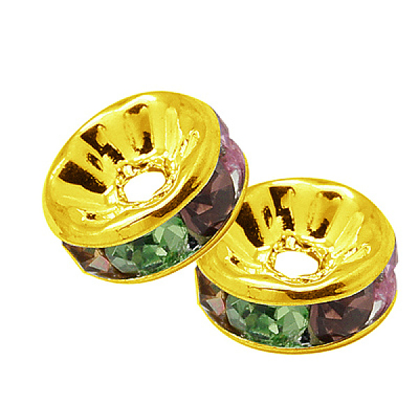 PandaHall Brass Rhinestone Spacer Beads, Grade A, Straight Flange, Golden Metal Color, Rondelle, Colorful, 6x3mm, Hole: 1mm Brass+Rhinestone..., Multicolor
PandaHall Brass Rhinestone Spacer Beads, Grade A, Straight Flange, Golden Metal Color, Rondelle, Colorful, 6x3mm, Hole: 1mm Brass+Rhinestone..., Multicolor