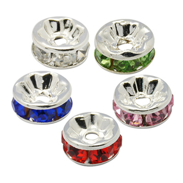 PandaHall Brass Rhinestone Spacer Beads, Grade A, Straight Flange, Silver Color Plated, Rondelle, Mixed Color, 6x3mm, Hole: 1mm..., Multicolor
PandaHall Brass Rhinestone Spacer Beads, Grade A, Straight Flange, Silver Color Plated, Rondelle, Mixed Color, 6x3mm, Hole: 1mm..., Multicolor
