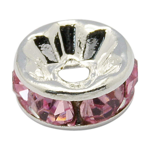 PandaHall Brass Rhinestone Spacer Beads, Grade AAA, Straight Flange, Nickel Free, Silver Color Plated, Rondelle, Light Rose, 8x3.8mm, Hole..., Pink
PandaHall Brass Rhinestone Spacer Beads, Grade AAA, Straight Flange, Nickel Free, Silver Color Plated, Rondelle, Light Rose, 8x3.8mm, Hole..., Pink