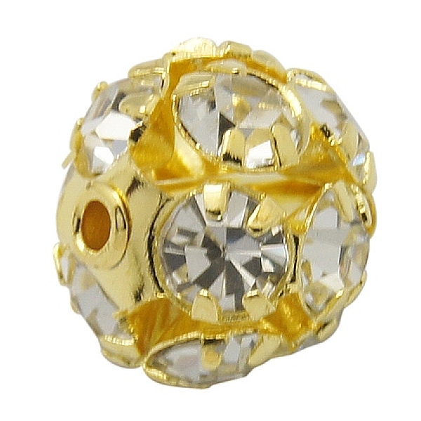 PandaHall Brass Rhinestone Beads, with Iron Single Core, Grade A, Golden Metal Color, Round, Crystal, 12mm in diameter, Hole: 1mm..., Clear
PandaHall Brass Rhinestone Beads, with Iron Single Core, Grade A, Golden Metal Color, Round, Crystal, 12mm in diameter, Hole: 1mm..., Clear