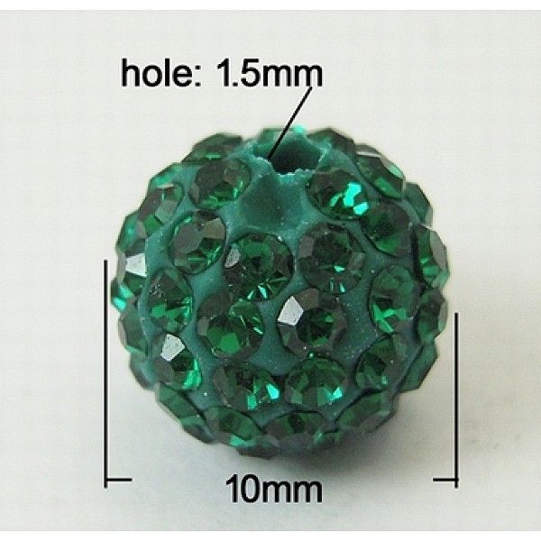 PandaHall Mideast Rhinestone Beads, with Polymer Clay, Round Pave Disco Ball Beads, Sea Green, PP13(1.9~2mm), 10mm, Hole: 1.5mm Polymer...
PandaHall Mideast Rhinestone Beads, with Polymer Clay, Round Pave Disco Ball Beads, Sea Green, PP13(1.9~2mm), 10mm, Hole: 1.5mm Polymer...