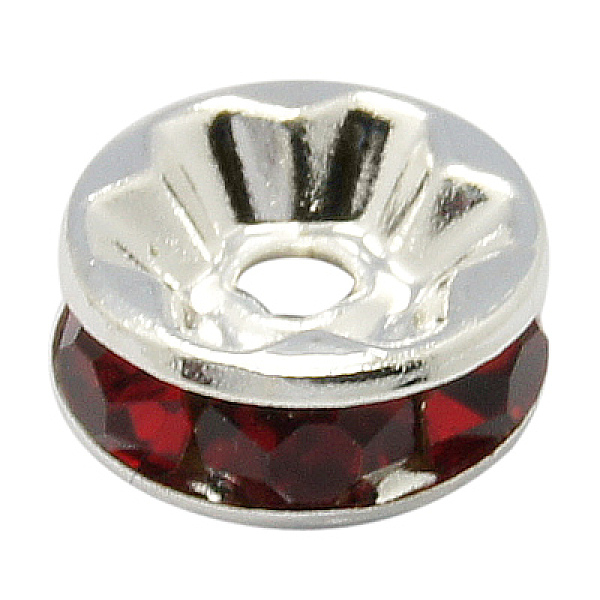 PandaHall Rhinestone Spacer Beads, Copper, Grade A, Flat Round, Silver Color Plated, Dark Red, Size: about 8mm in diameter, 4mm thick, hole...
PandaHall Rhinestone Spacer Beads, Copper, Grade A, Flat Round, Silver Color Plated, Dark Red, Size: about 8mm in diameter, 4mm thick, hole...