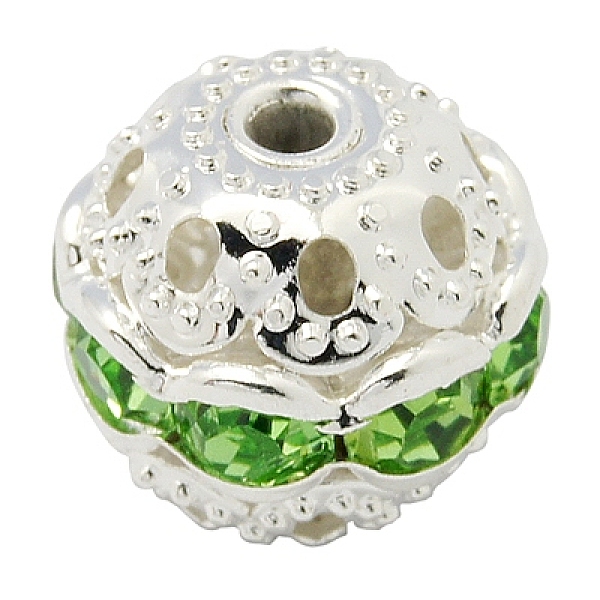 PandaHall Brass Rhinestone Beads, Grade A, Round, Silver Color Plated, Green, Size: about 10mm in diameter, hole: 1.2mm Brass+Rhinestone...
PandaHall Brass Rhinestone Beads, Grade A, Round, Silver Color Plated, Green, Size: about 10mm in diameter, hole: 1.2mm Brass+Rhinestone...