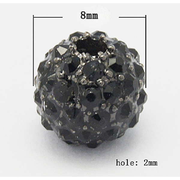 PandaHall Alloy Beads, with Rhinestones, Grade A, Round, Gunmetal, Size: about 8mm in diameter, hole: 2mm Alloy+Rhinestone Round Black
PandaHall Alloy Beads, with Rhinestones, Grade A, Round, Gunmetal, Size: about 8mm in diameter, hole: 2mm Alloy+Rhinestone Round Black