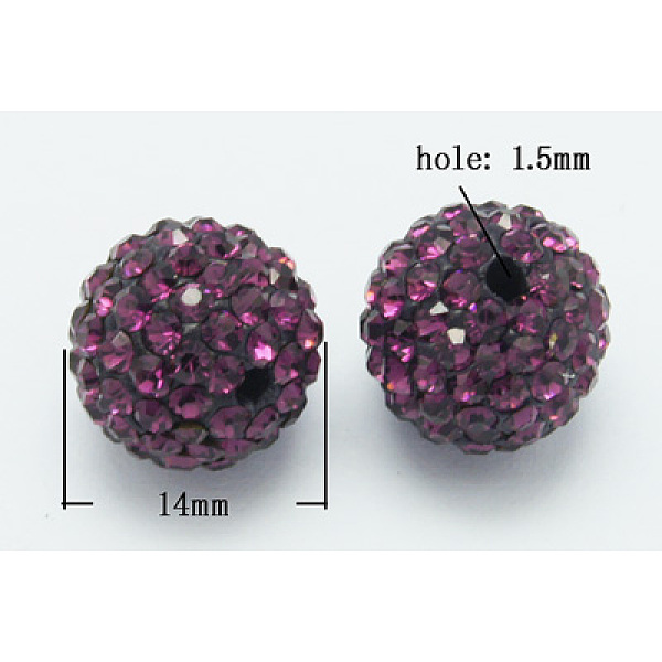 PandaHall Grade A Rhinestone Pave Disco Ball Beads, for Unisex Jewelry Making, Round, Amethyst, 14mm, Hole: 1.5mm Polymer Clay+Glass..., Purple
PandaHall Grade A Rhinestone Pave Disco Ball Beads, for Unisex Jewelry Making, Round, Amethyst, 14mm, Hole: 1.5mm Polymer Clay+Glass..., Purple
