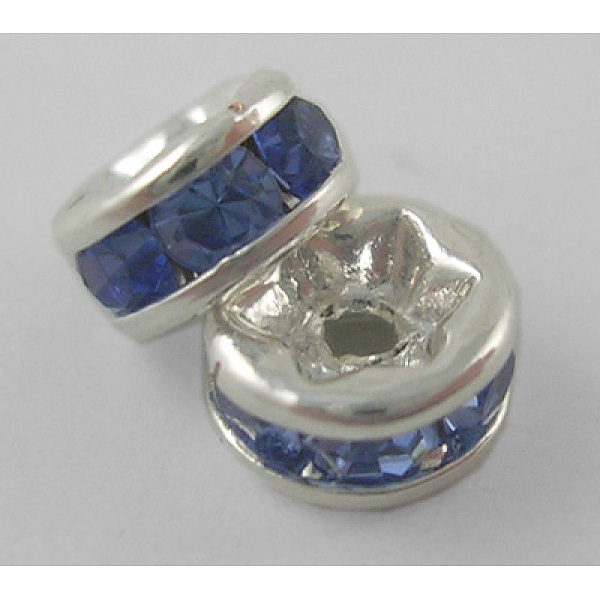 PandaHall Brass Grade A Rhinestone Spacer Beads, Silver Color Plated, Nickel Free, Light Sapphire, 6x3mm, Hole: 1mm Brass+Rhinestone..., Blue
PandaHall Brass Grade A Rhinestone Spacer Beads, Silver Color Plated, Nickel Free, Light Sapphire, 6x3mm, Hole: 1mm Brass+Rhinestone..., Blue